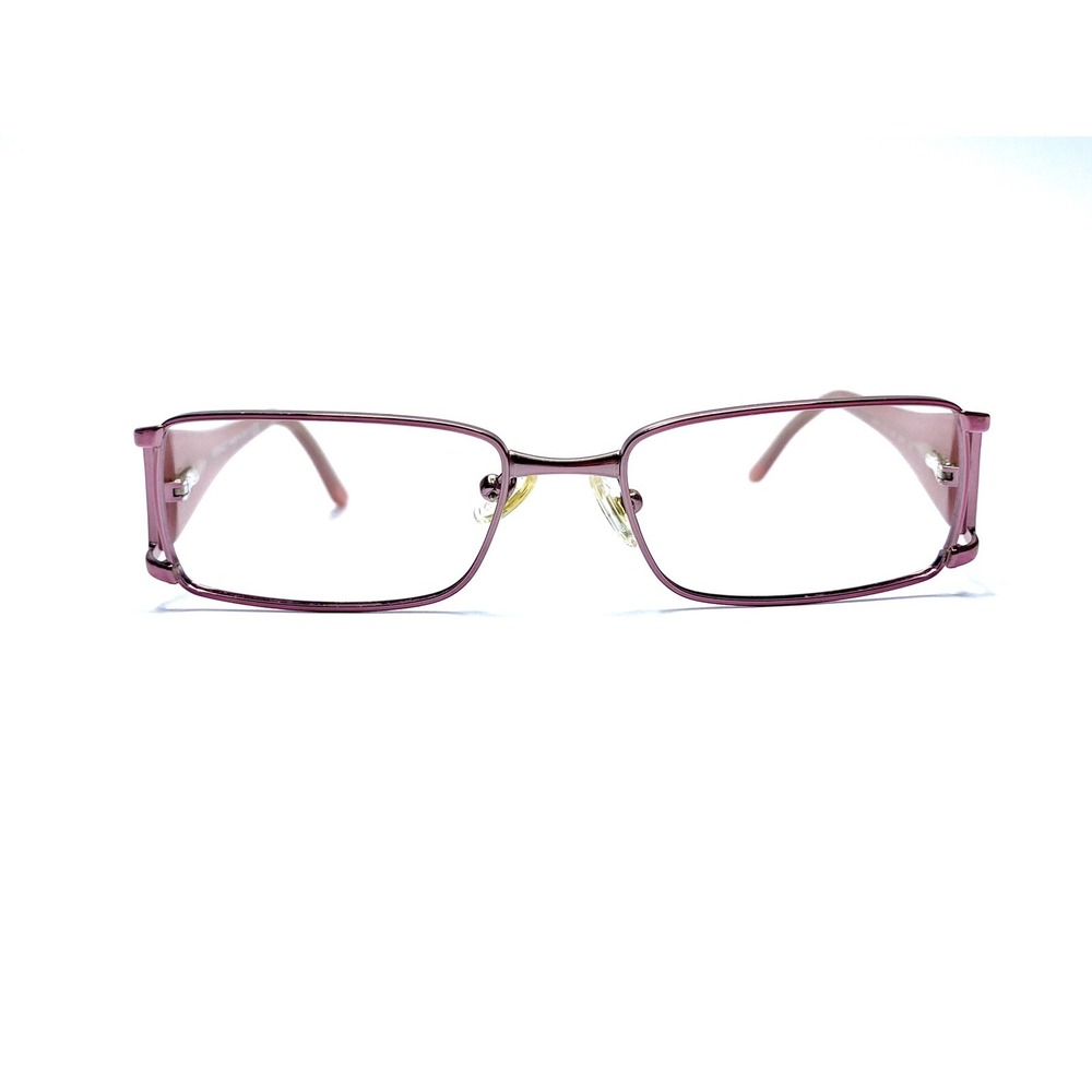 Versace Pink Metal Rectangular Eyeglasses Italy MOD. 1132 1056 50 16 130